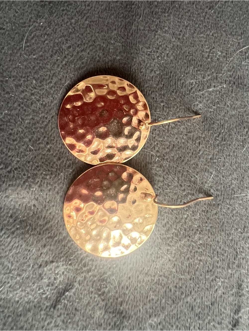 Katia Designs Gold Hammered Disc Drop Earrings - Women Jewelry